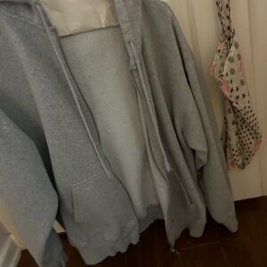 Brandy Melville Gray Hoodie Jacket
